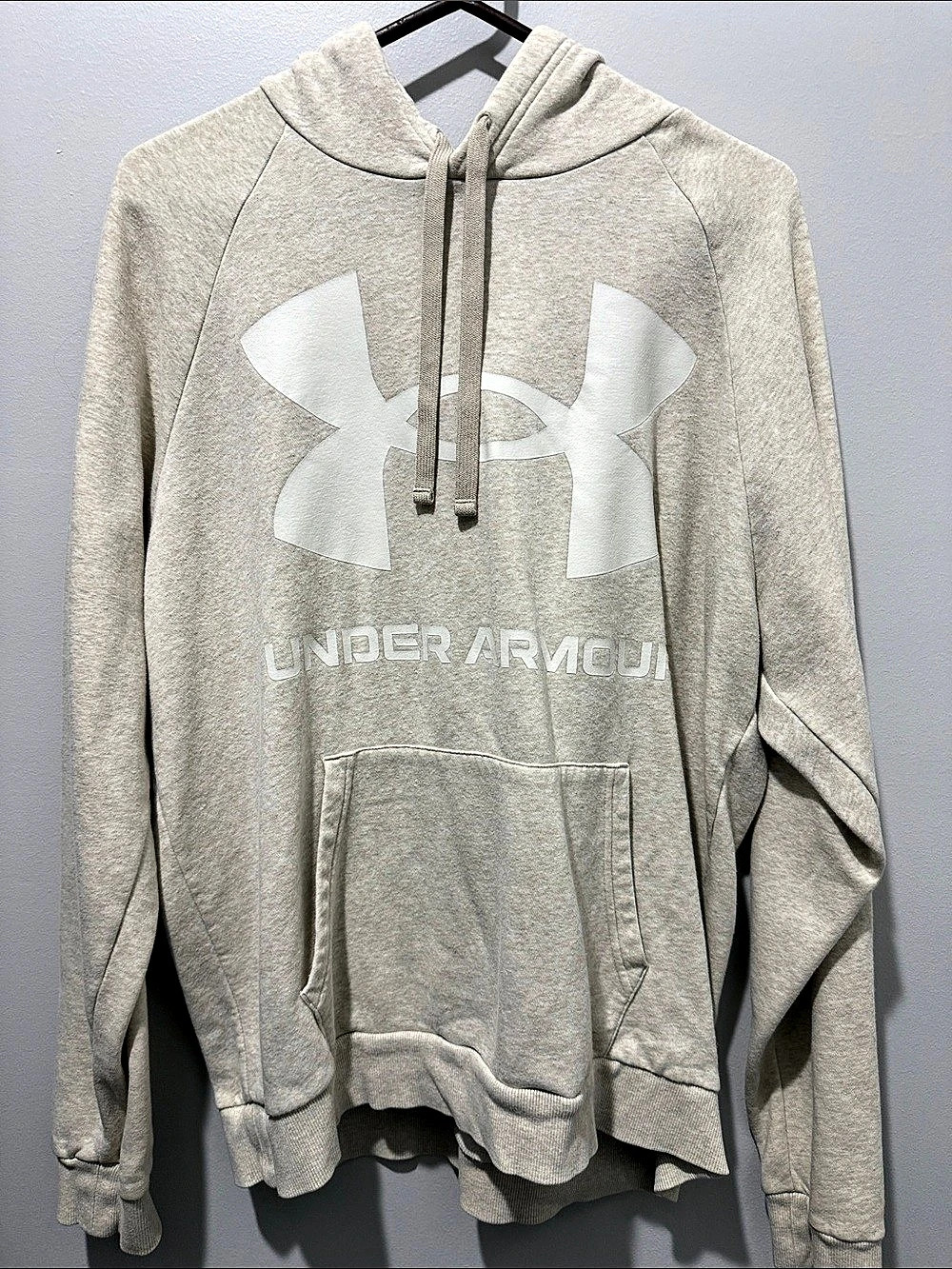 Under Armour Rival Fleece Big Logo Hoodie Gray